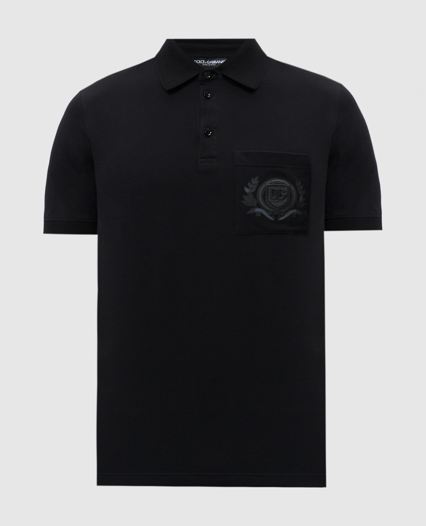 Black polo shirt with embroidered logo Dolce&Gabbana