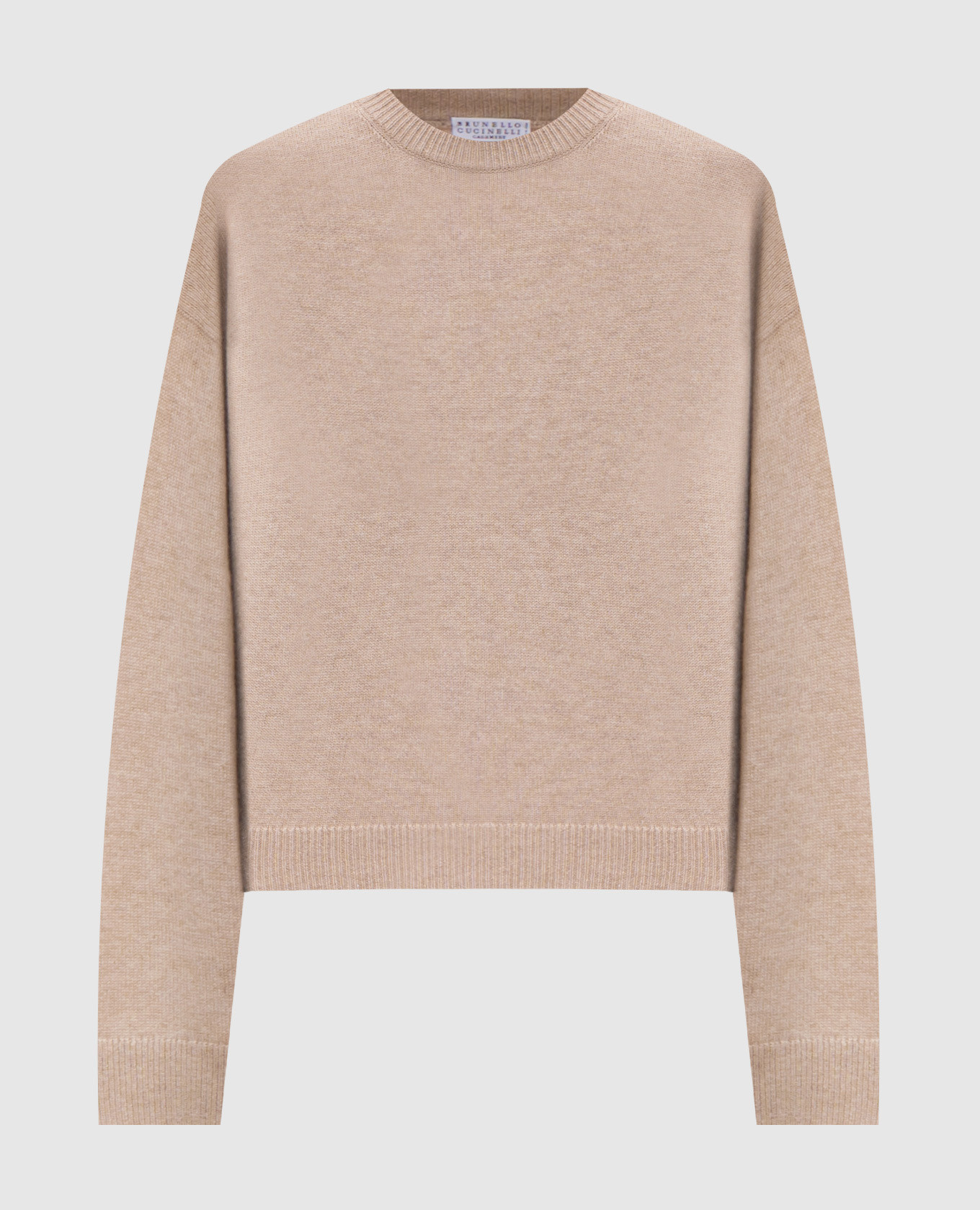 Beige cashmere sweater brunello cucinelli