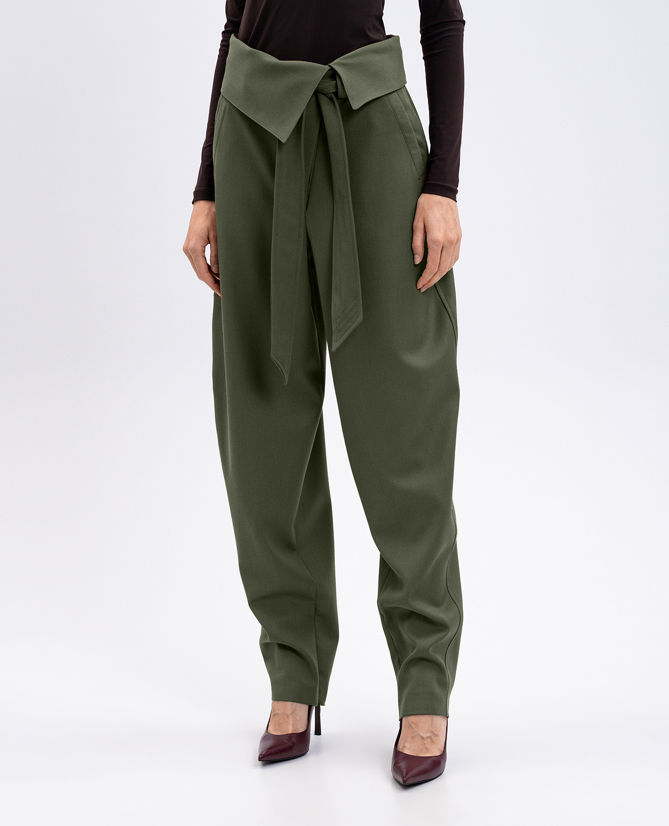 Khaki wool pants The Attico 3