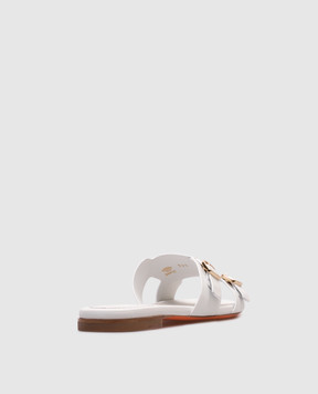 Santoni White leather flip-flops WHPF70071HA1TLGA