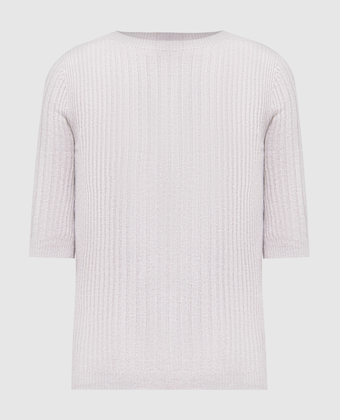 

Beige striped top with lurex Peserico