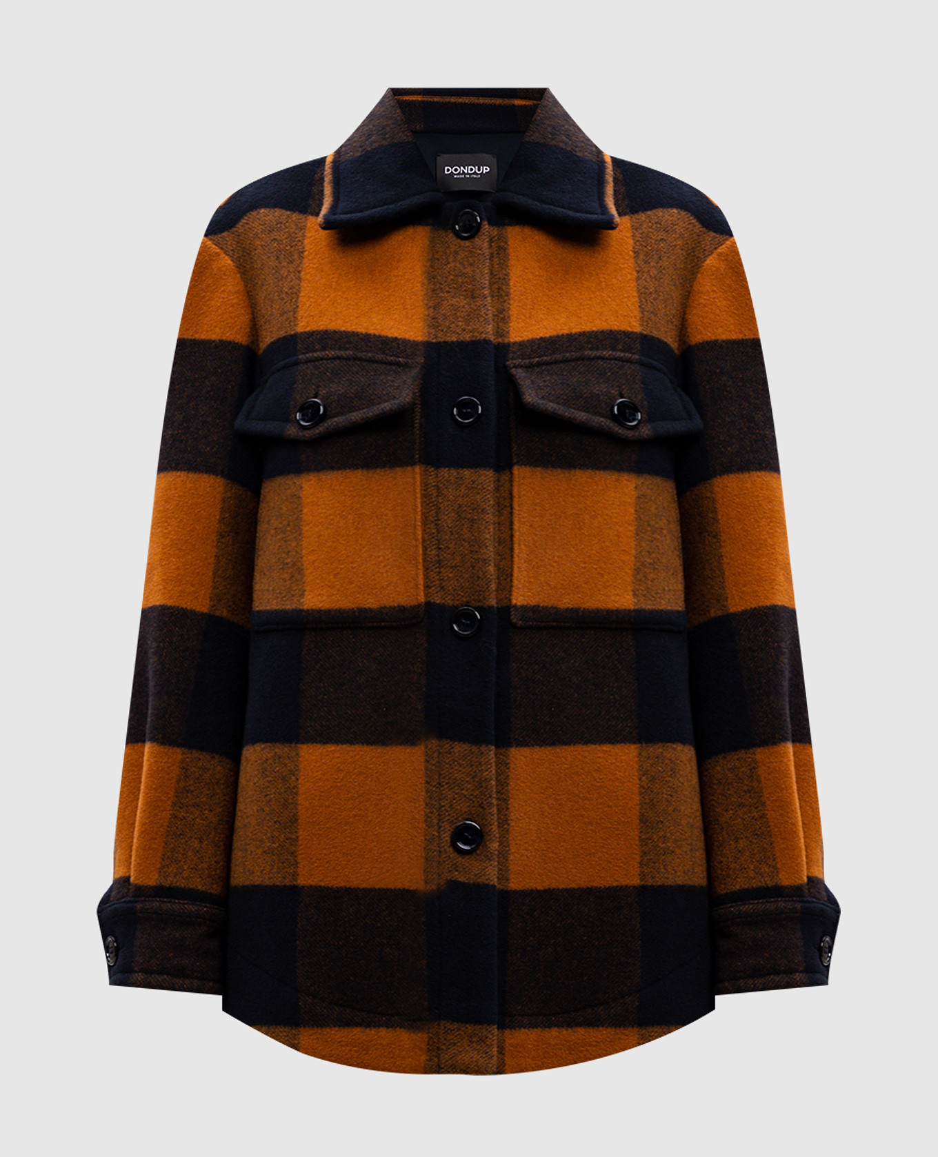 Orange checkered wool shirt dondup