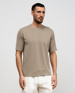 Cashmere&Whiskey Beige linen T-shirt TS6452360706F