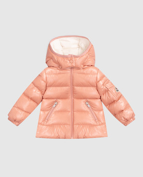 Moncler ENFANT Children's pink down jacket with logo patch K29511A00013597Z8