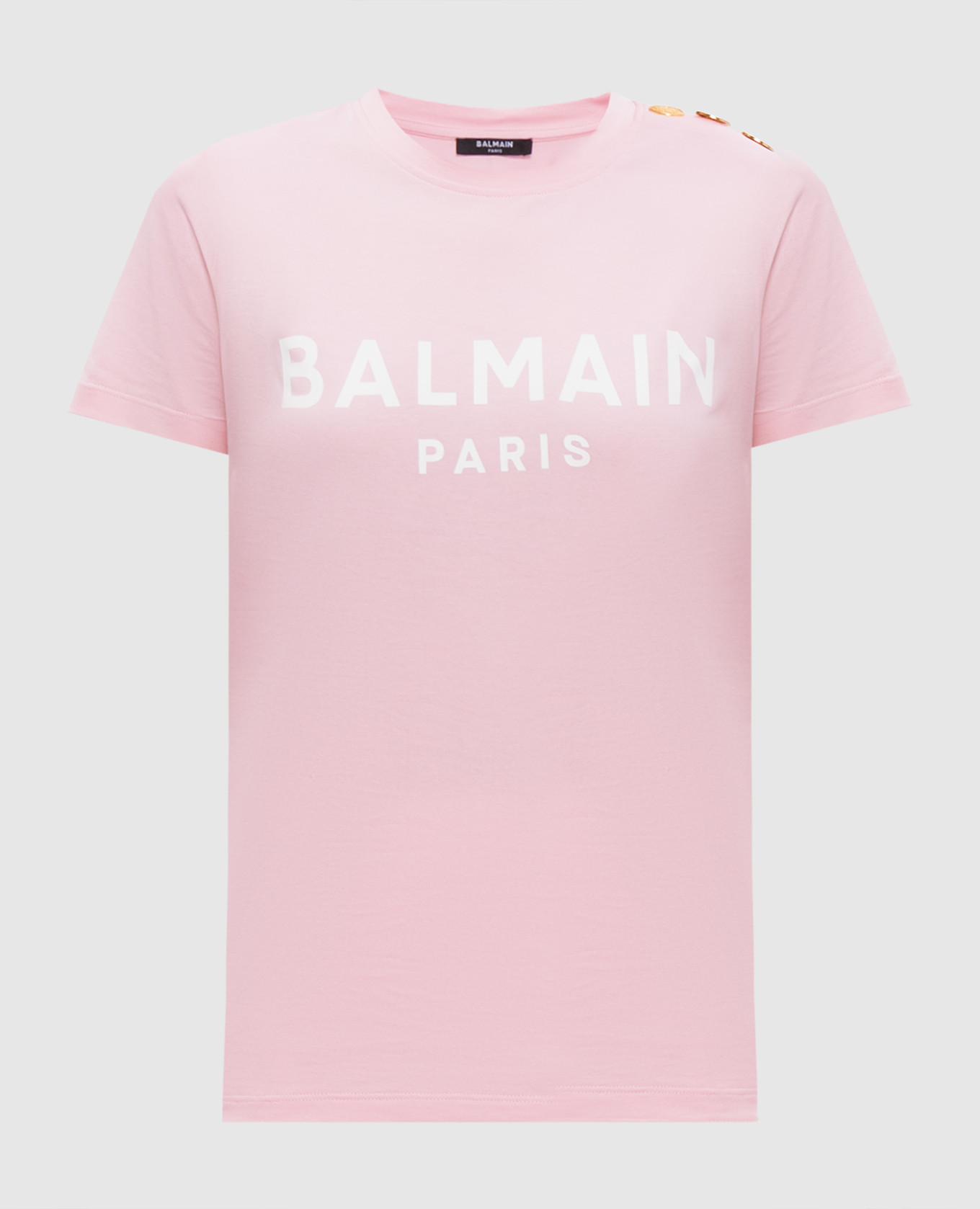 Pink T-shirt with logo print Balmain