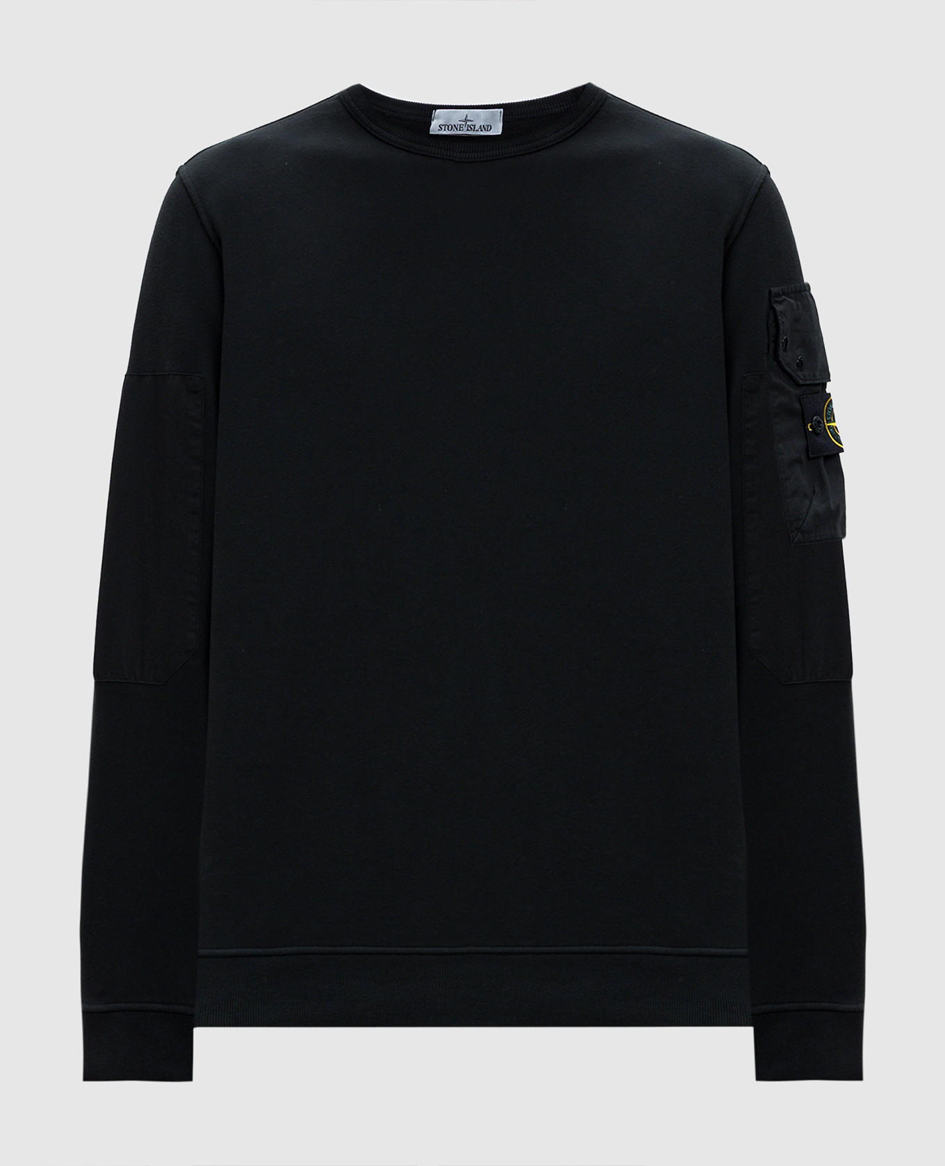 

Black sweatshirt with logo patch Stone Island, Черный