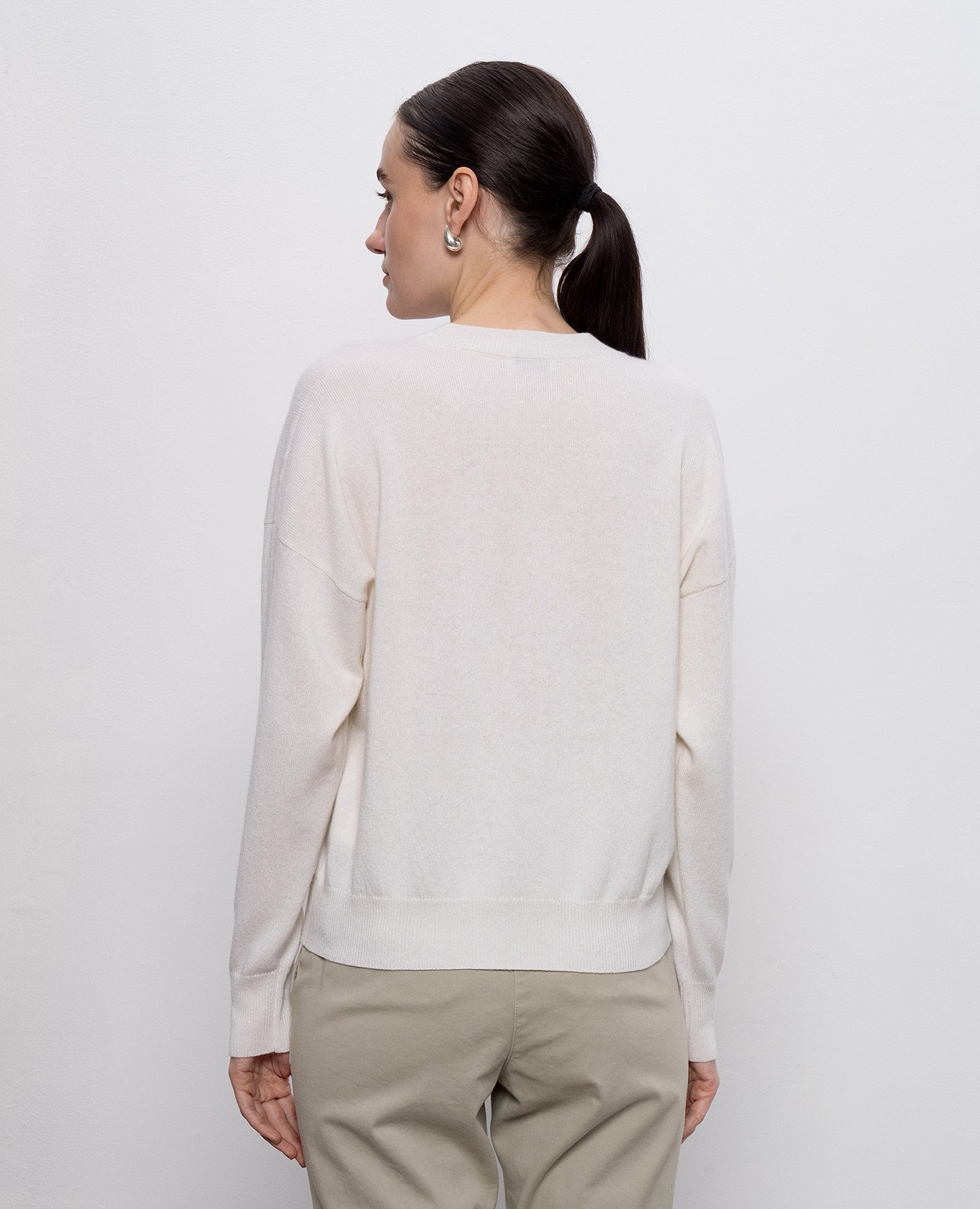 

White wool, silk and cashmere pullover Peserico