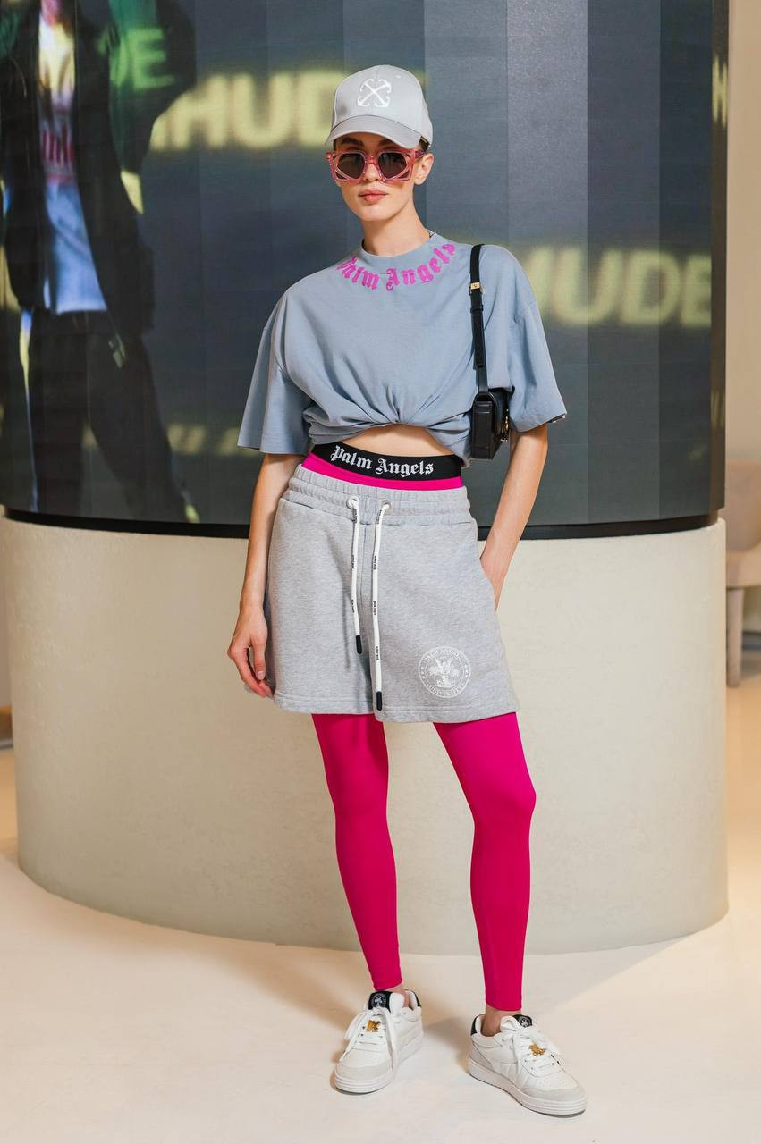 Pink leggings with a logo pattern Palm Angels 6