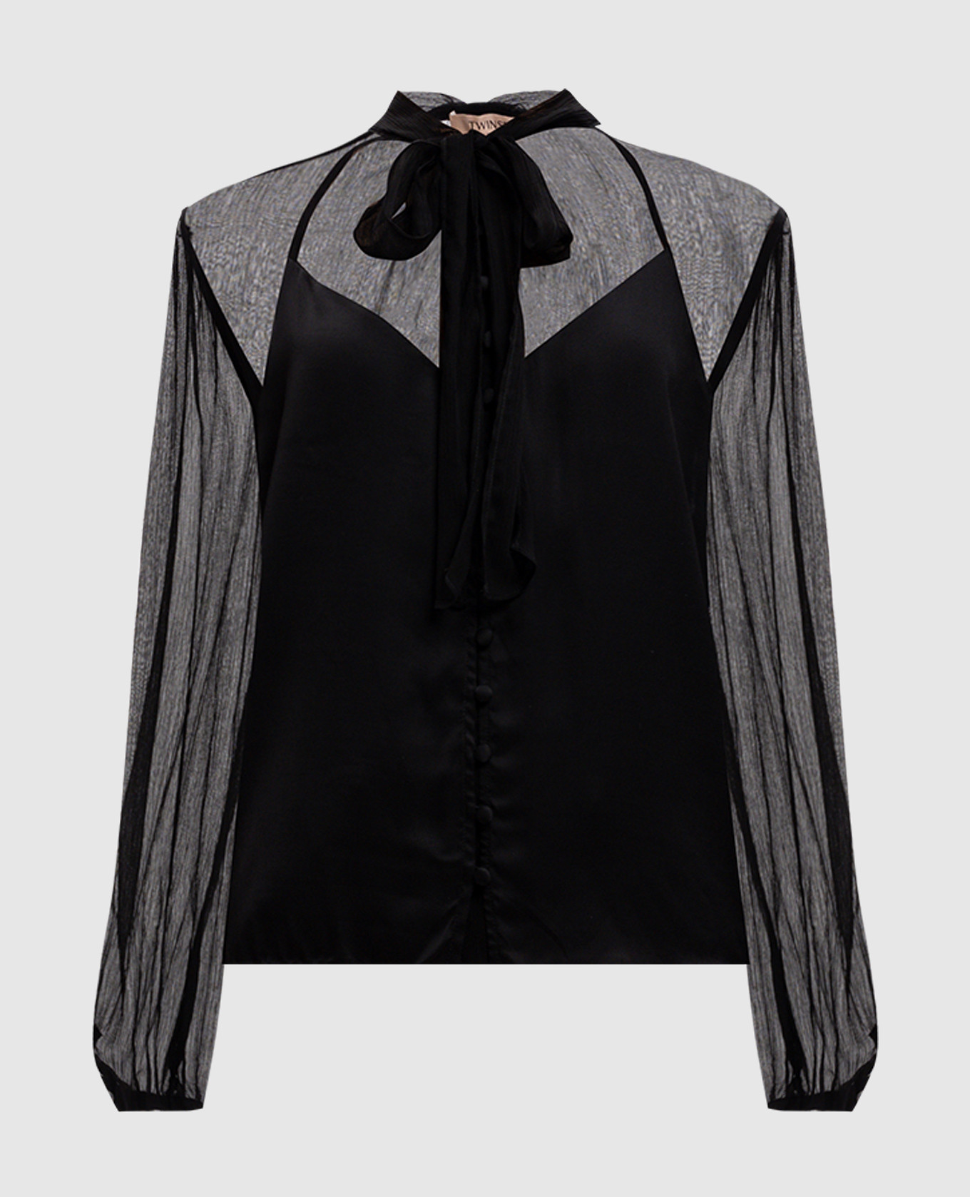 

Black blouse with metallic Oval T logo Twinset