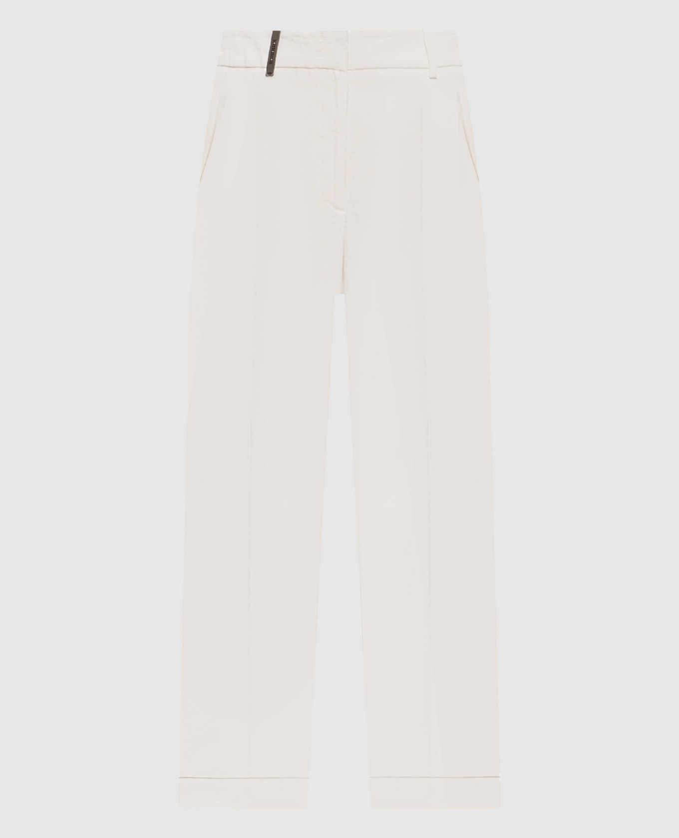 

White linen trousers with lapels Peserico