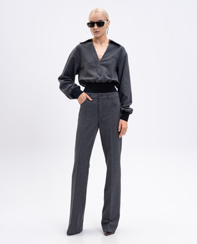 The Attico Gray blouse with logo embroidery 251WCE00004PLL007AA