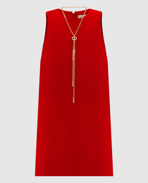 Twinset Red mini dress with chain 252TP2302
