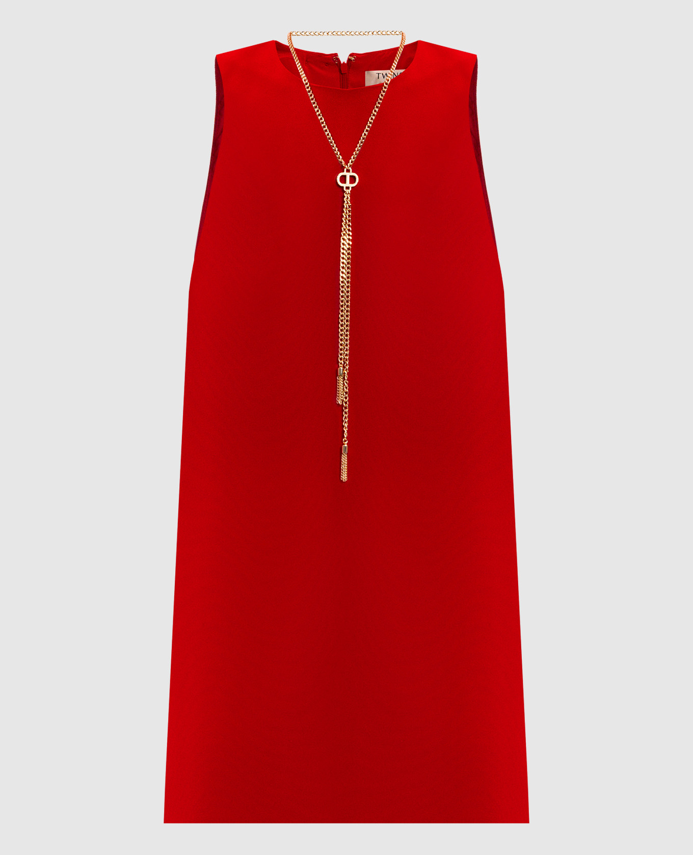 Red mini dress with chain Twinset