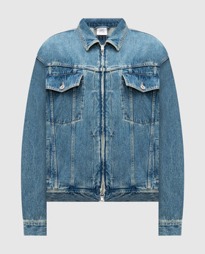Vetements Blue denim jacket with a worn effect UH76DJ250VB