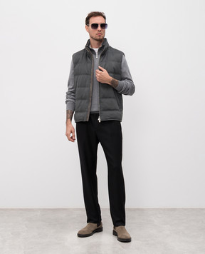 Enrico Mandelli Grey wool jumper with logo 2K064A5270