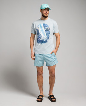 Vilebrequin Blue Super 120 swim shorts made of wool MGUAL251