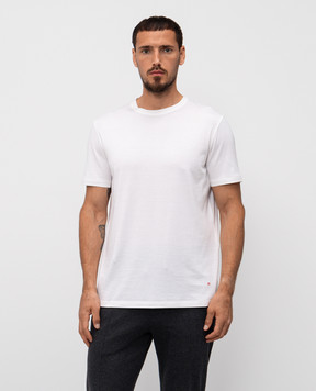 ISAIA White T-shirt with silk MCI154JP001