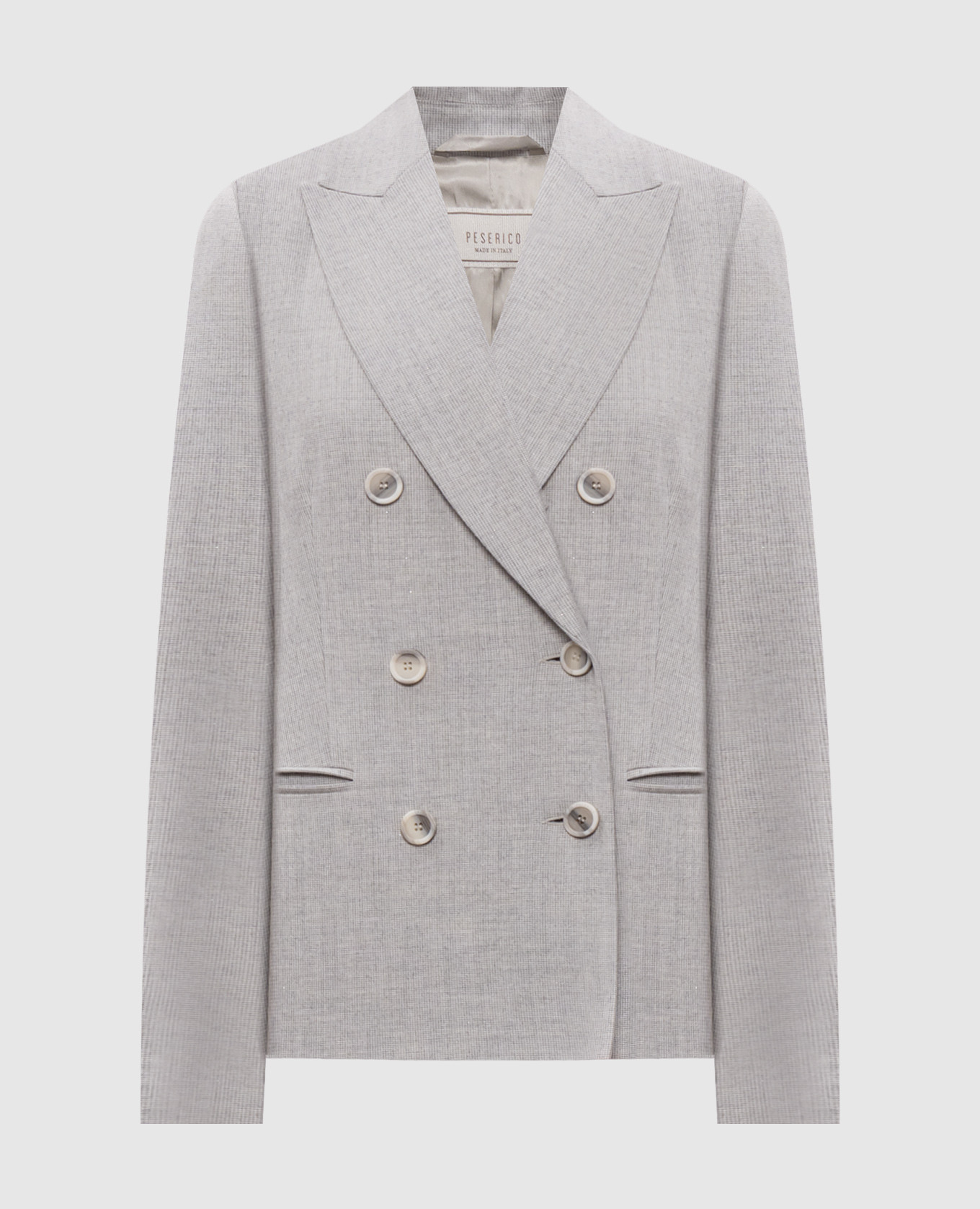 

Gray double-breasted jacket with wool Peserico, Grey
