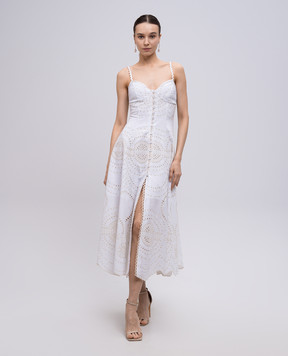 Charo Ruiz Catta white embroidered linen dress 254612
