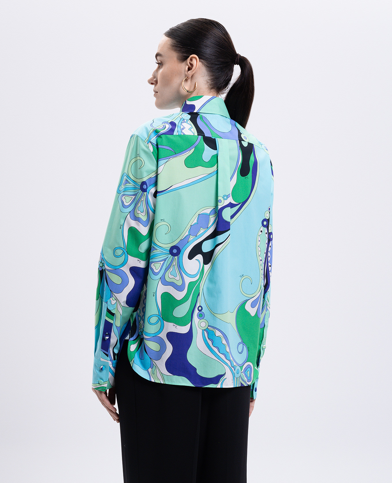 

Blue shirt with branded print PUCCI, Light blue
