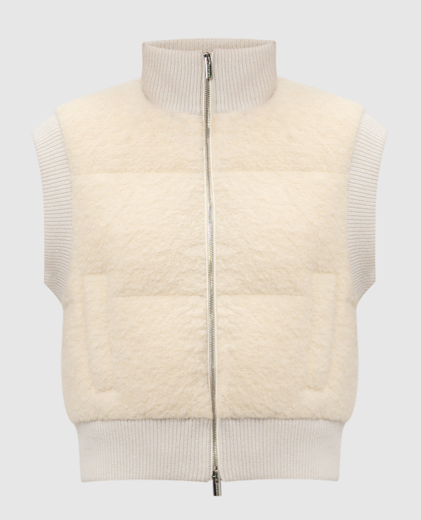 

Beige down vest with wool Peserico
