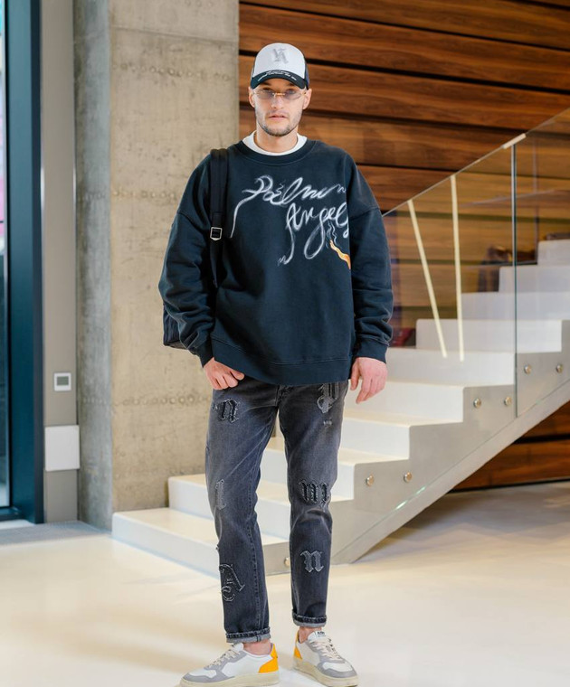 Palm angels black sweatshirt sale