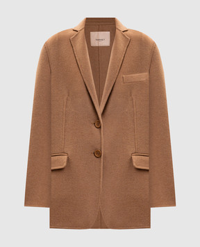Twinset Brown jacket with wool 252TP2072
