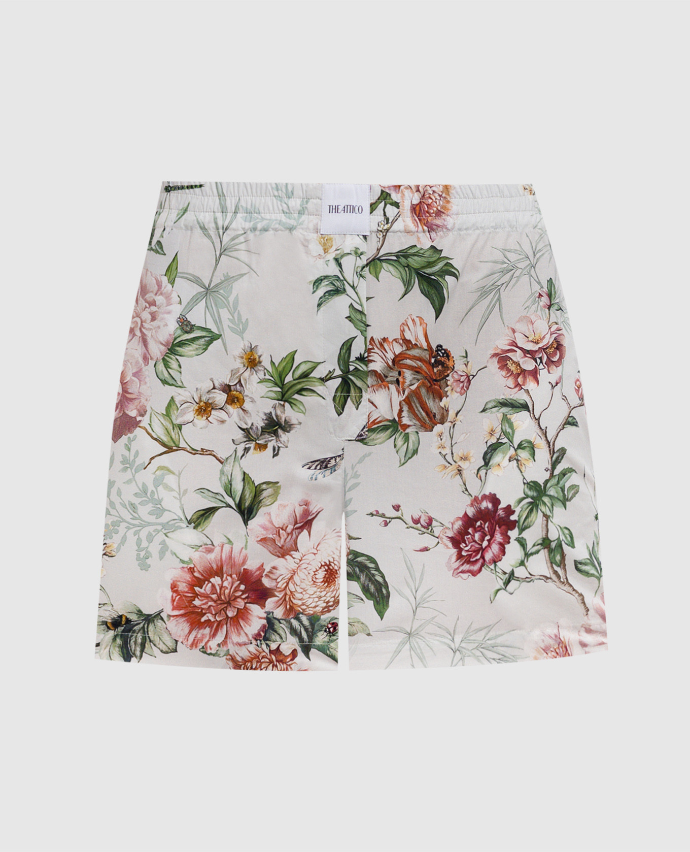 

Floral print shorts with logo patch The Attico, White