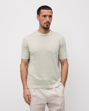 Pini Parma Green linen t-shirt TSHLICOGREE