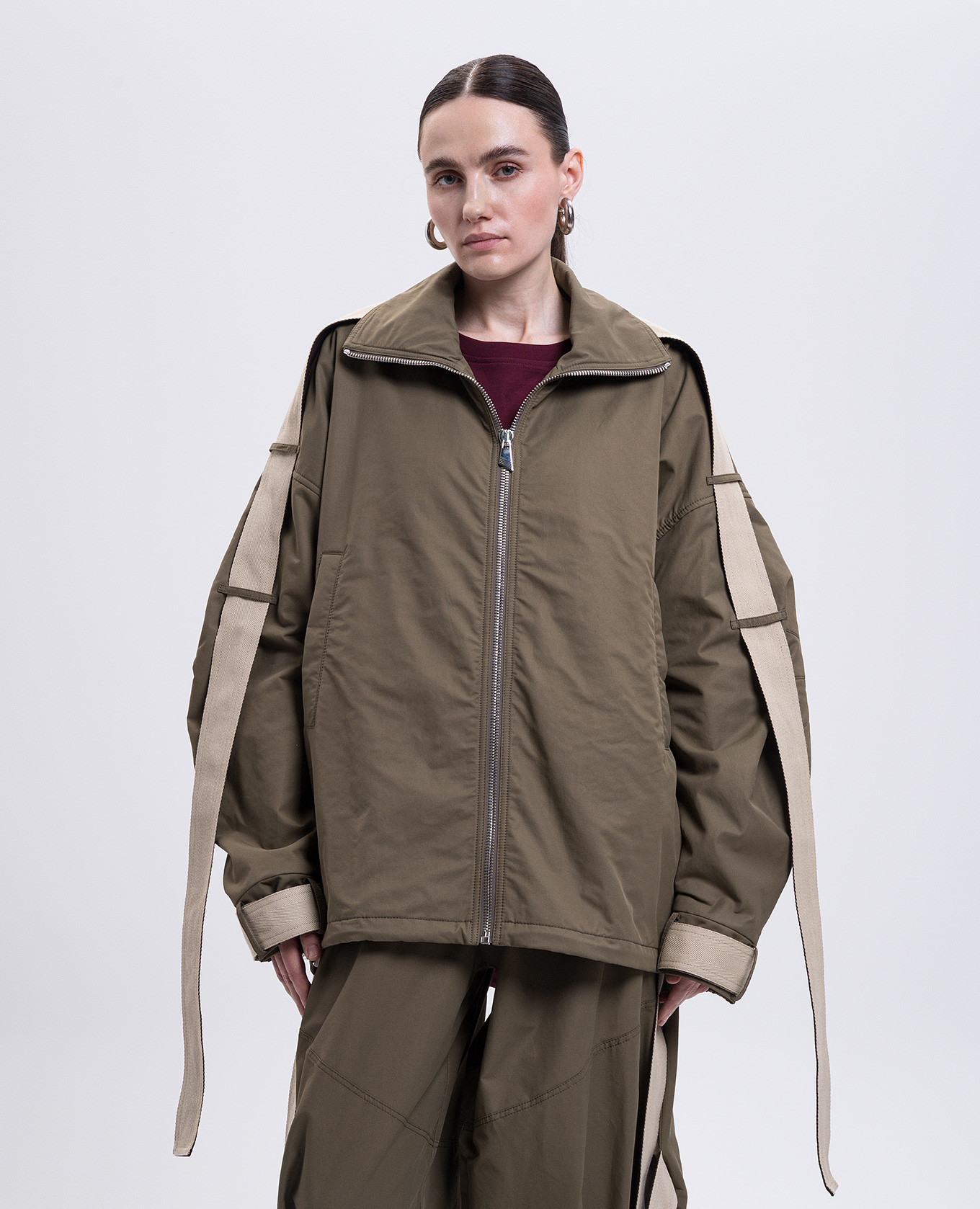

Khaki jacket with ribbons The Attico