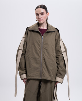 The Attico Khaki jacket with ribbons 251WCB00094CCC118AA