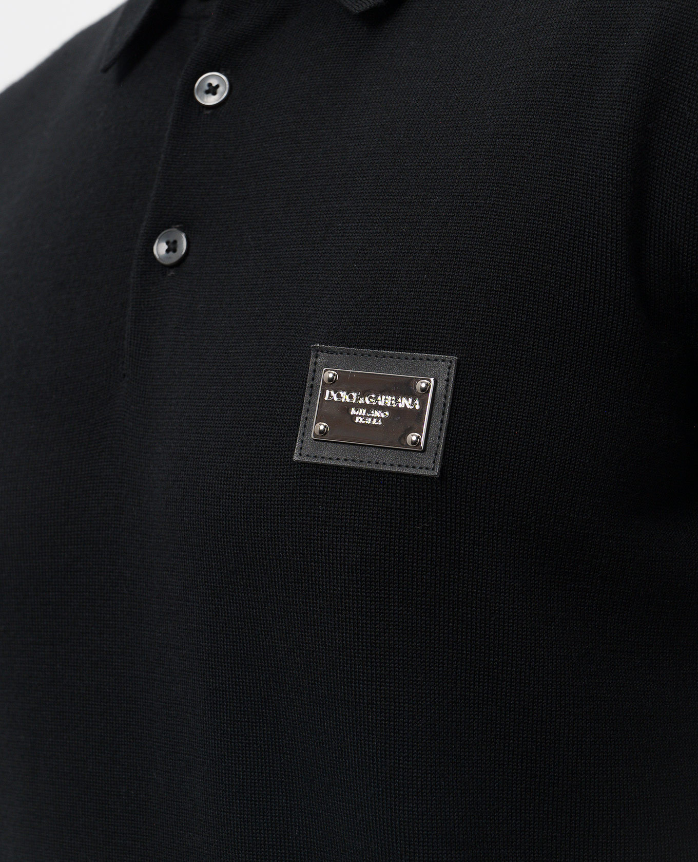 

Black wool polo shirt with logo Dolce&Gabbana