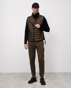 C.P. Company Khaki joggers with logo MSP017A005086W