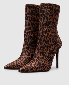 Stuart Weitzman Brown POWER boots with animal print SL697