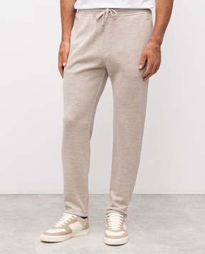 Brunello Cucinelli Beige cashmere and silk sweatpants MM8353243G
