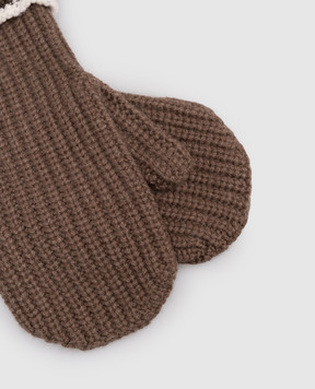 Brunello Cucinelli Brown cashmere gloves M12506389