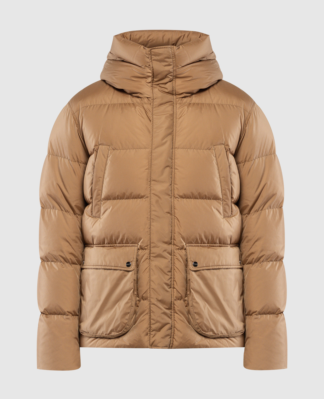 

Brown quilted down jacket with logo Herno