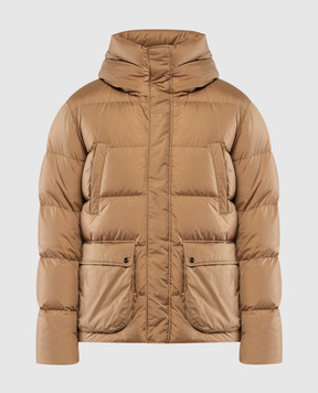 Herno Brown quilted down jacket with logo PI001140U12004Z