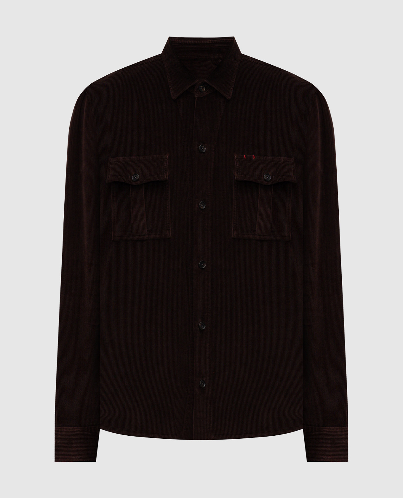 Brown corduroy shirt ISAIA