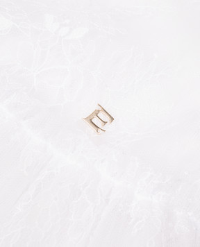 Ermanno Scervino White lace dress with metal monogram logo ESFAB007RI304XXSS