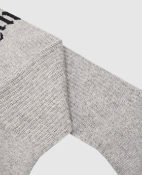 Palm Angels Gray insulated socks with a monogram logo pattern PMRA001S25FAB001