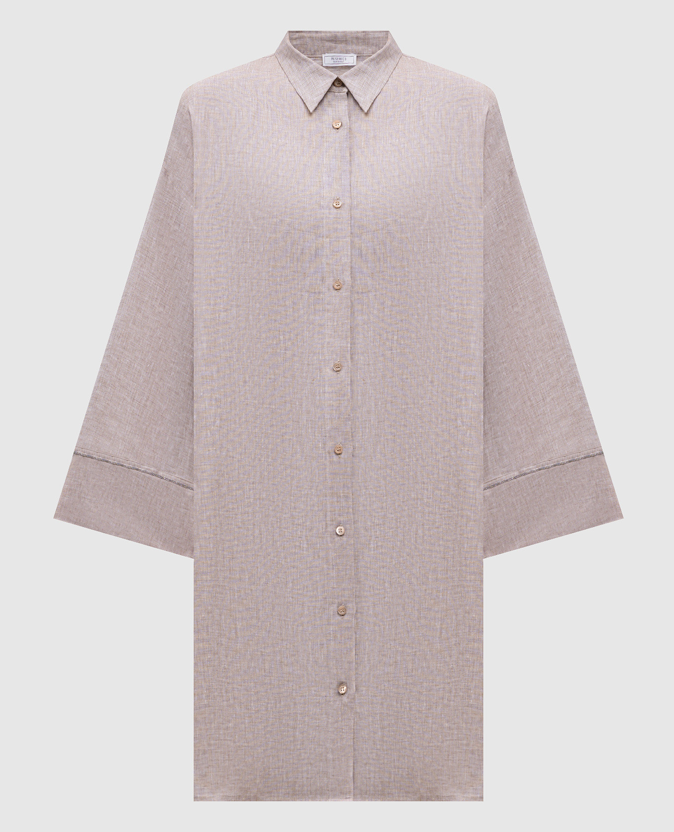 

Beige linen long-sleeved shirt Peserico