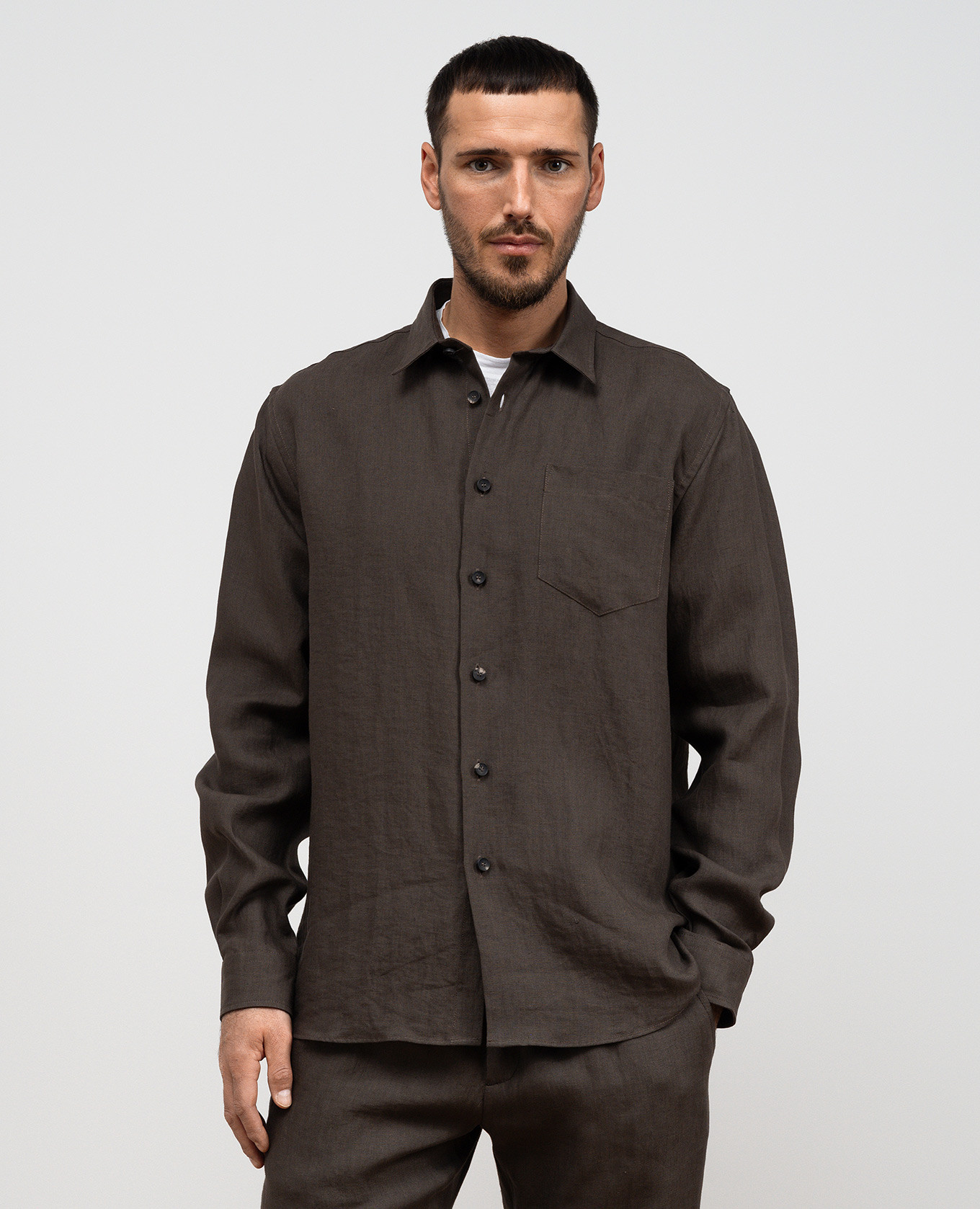 Brown linen shirt Cashmere&Whiskey 3