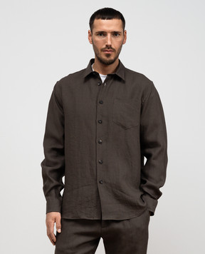 Cashmere&Whiskey Brown linen shirt 0331900195