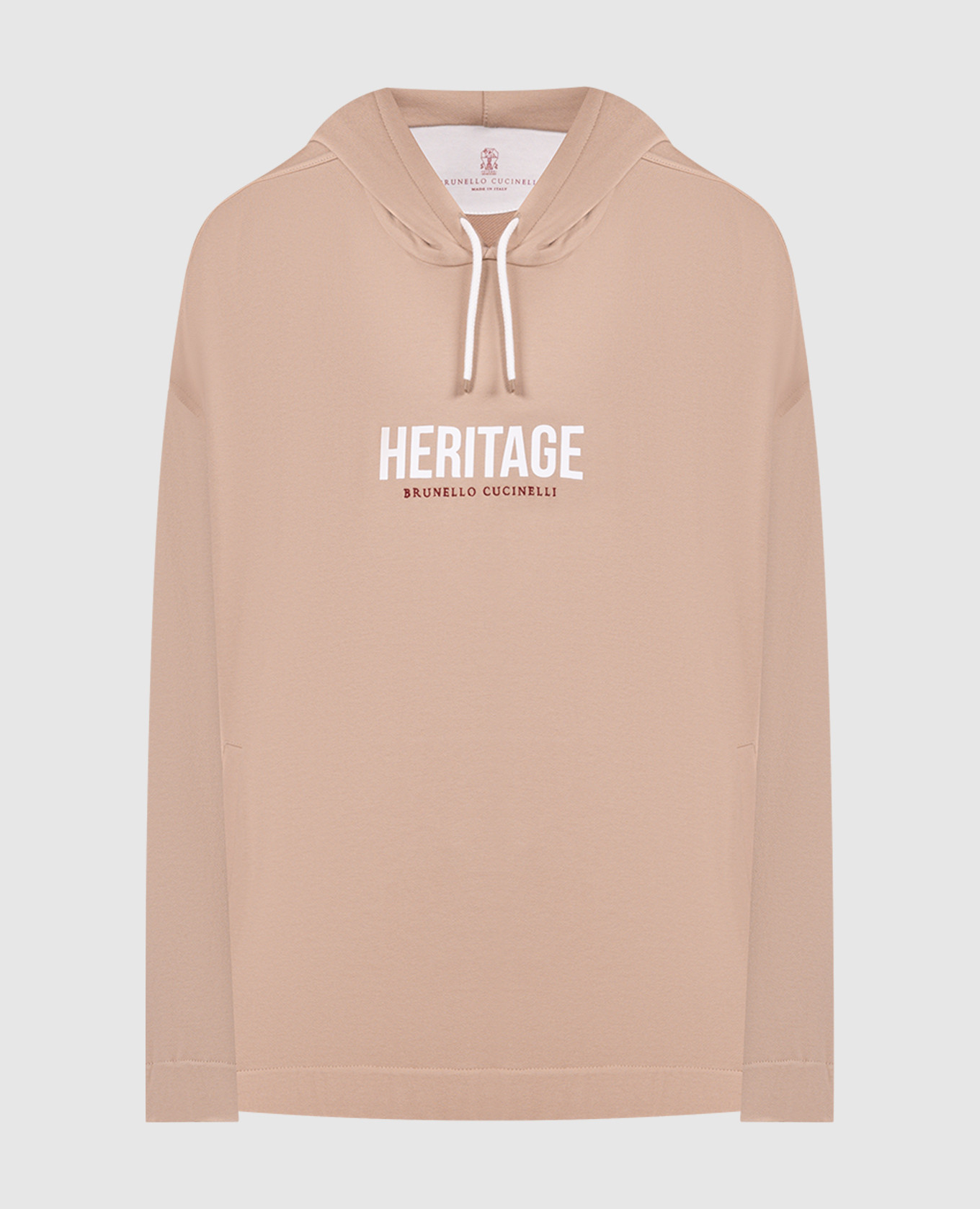 

Beige hoodie with a print Brunello Cucinelli