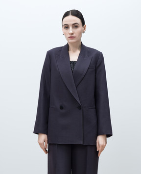 JOSEPH Joly purple double-breasted wool and silk jacket JF008900
