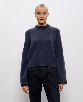 Brunello Cucinelli Blue wool, cashmere and silk sweater M16521800