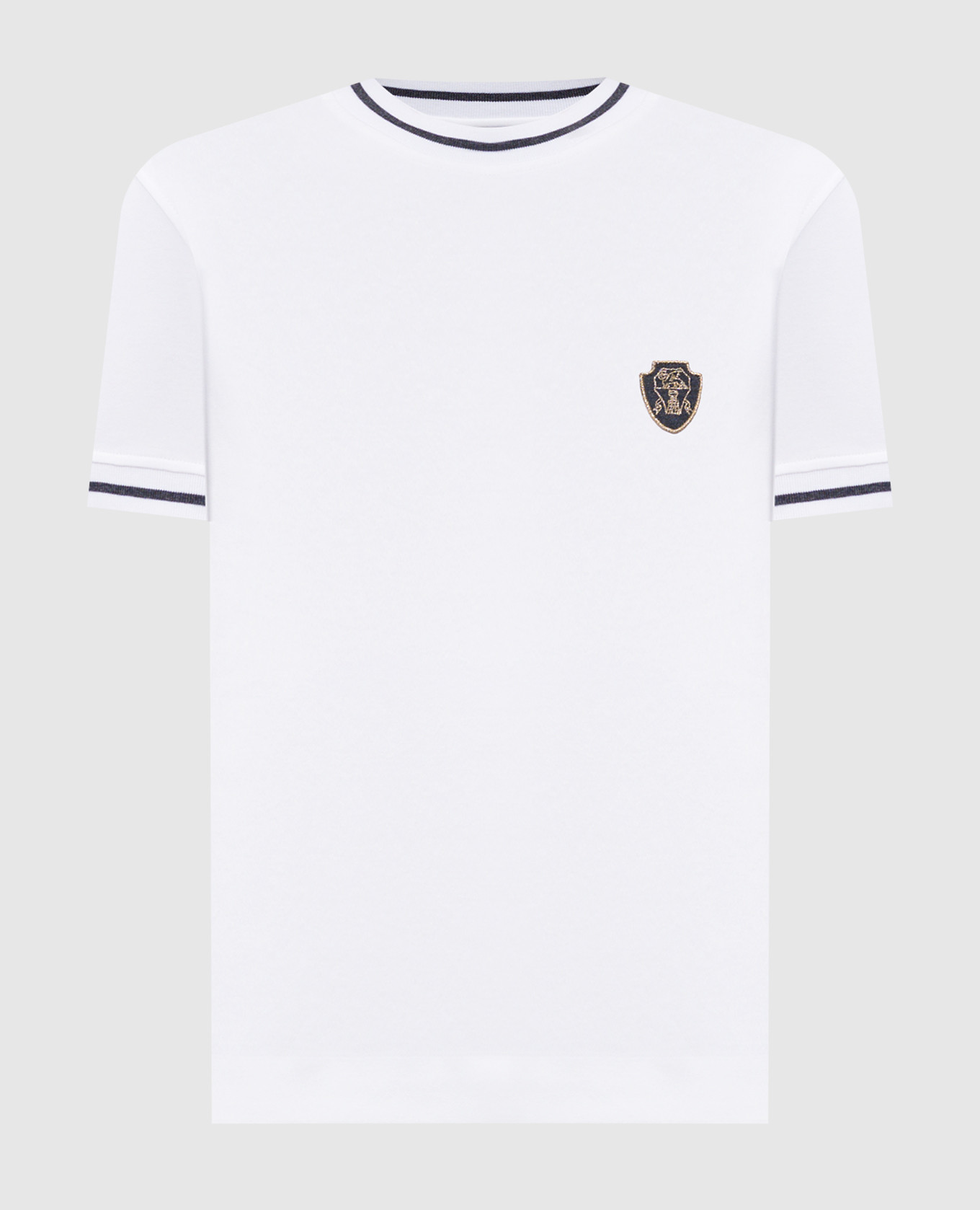 

White T-shirt with logo emblem Brunello Cucinelli