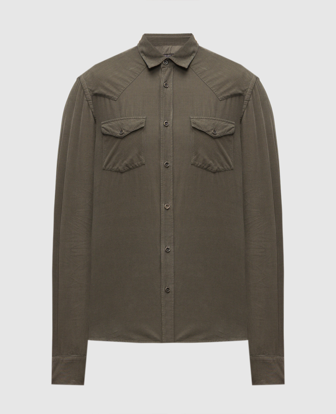 Khaki corduroy shirt Peserico