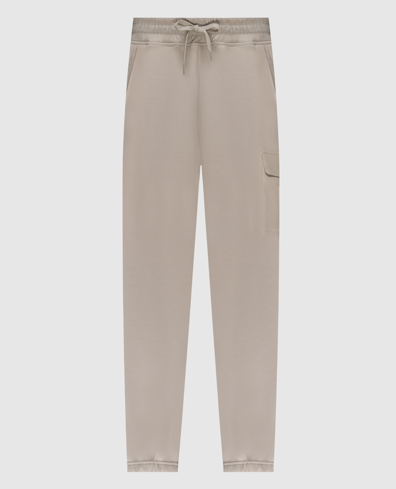 Beige marvin-v joggers with textured logo patch mackage